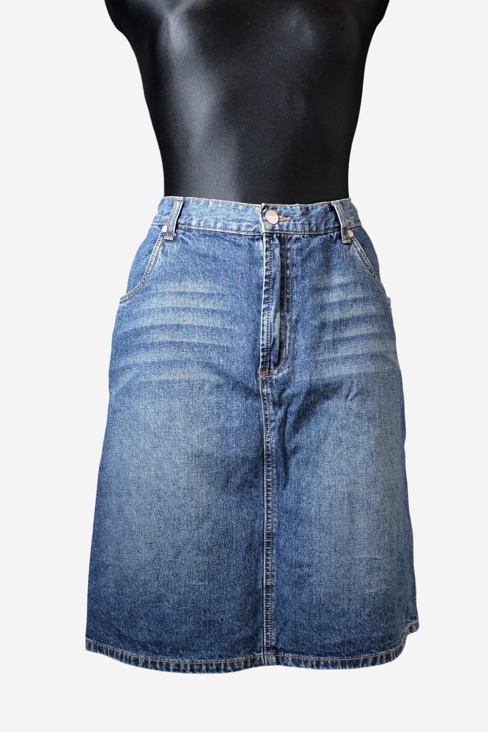 Vintage Blue Denim Mini Jeans Skirt Size 38 - Image 2