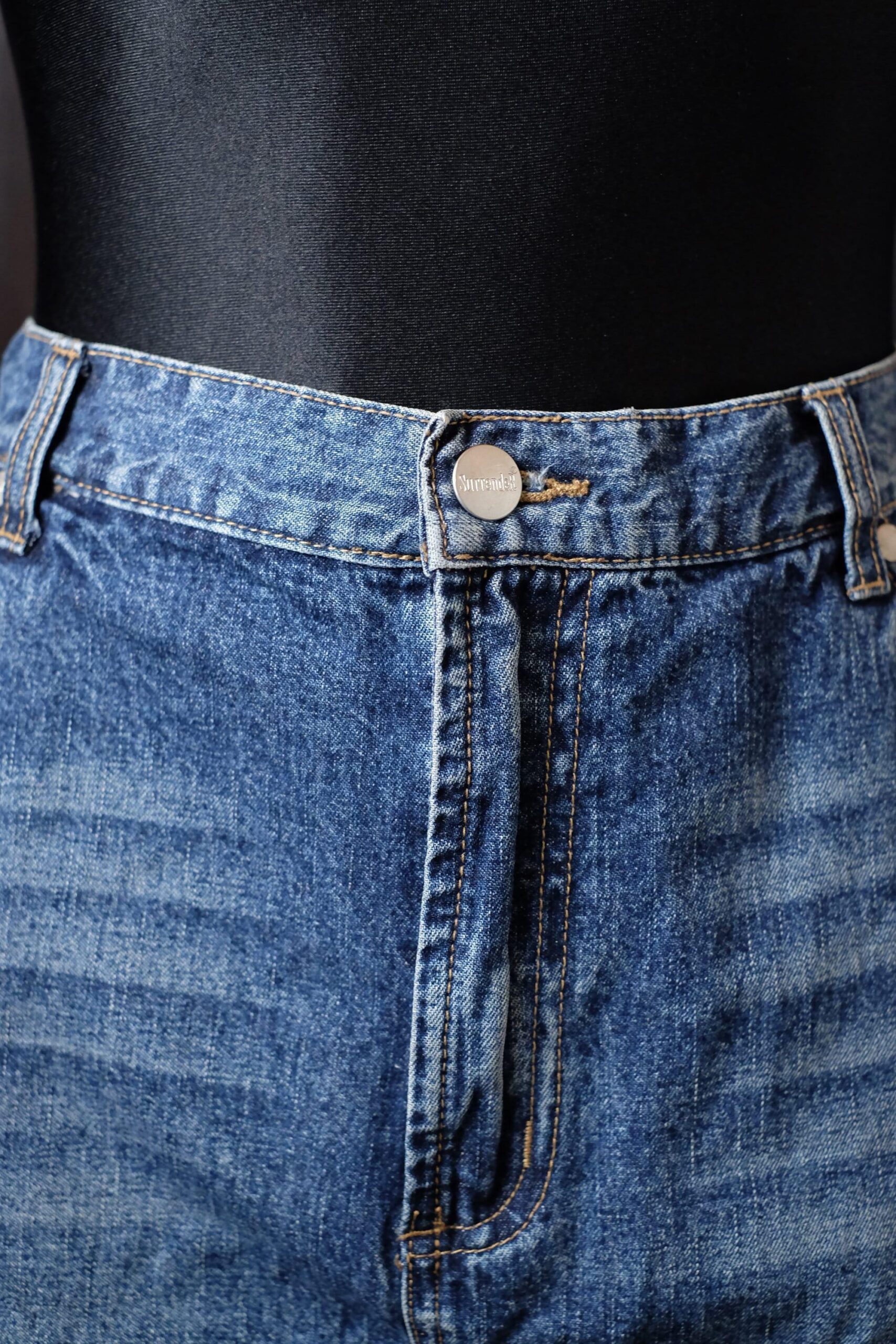 Vintage Blue Denim Mini Jeans Skirt Size 38 - Image 5
