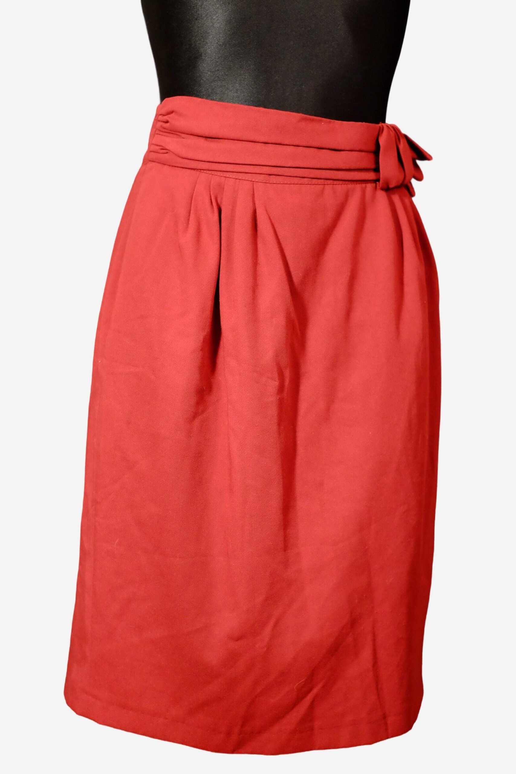 Vintage Red Pencil Claret Skirt | Office Skirt - Image 7