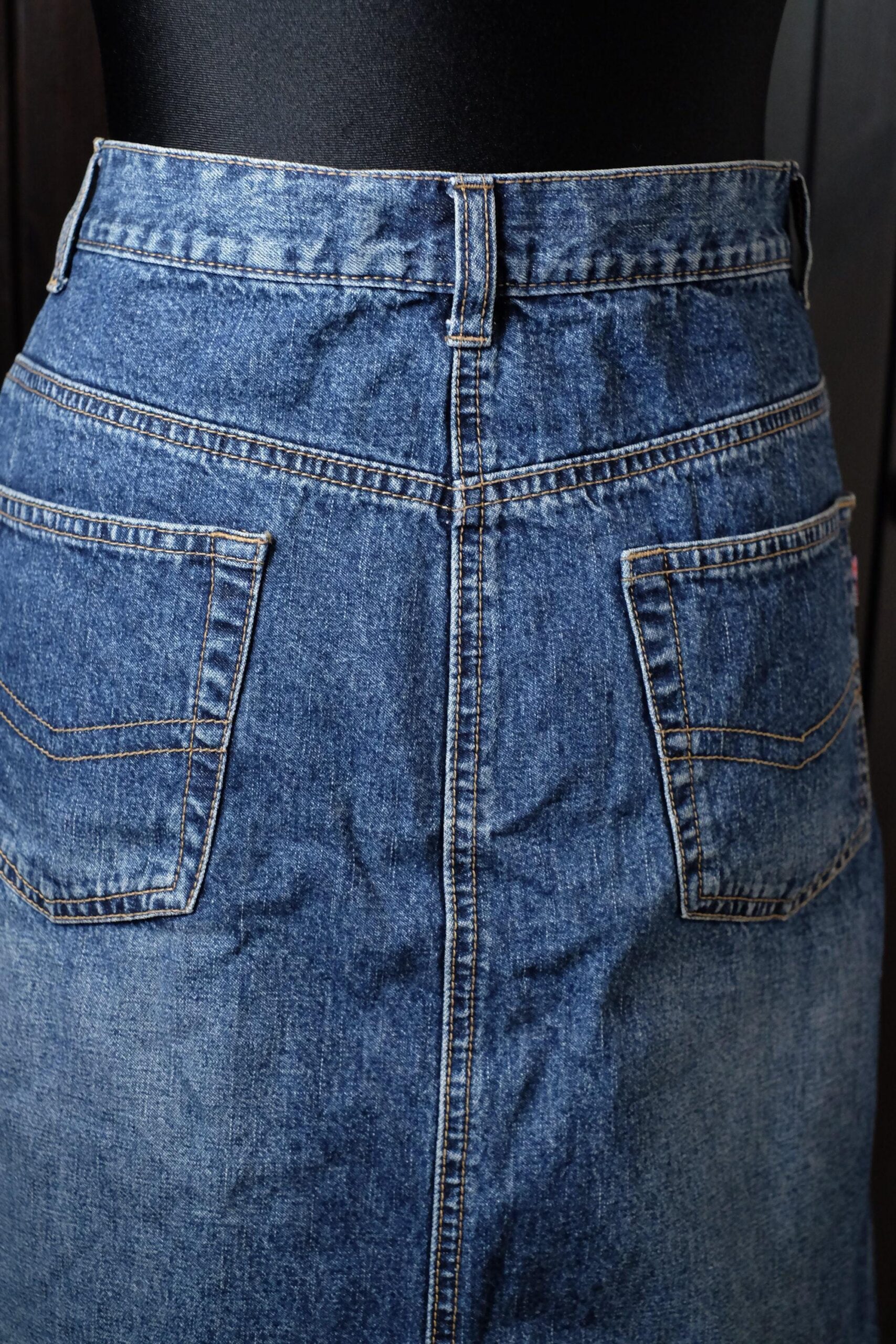 Vintage Blue Denim Mini Jeans Skirt Size 38 - Image 10