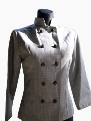 Vintage Double Breasted Gray Plaid Blazer