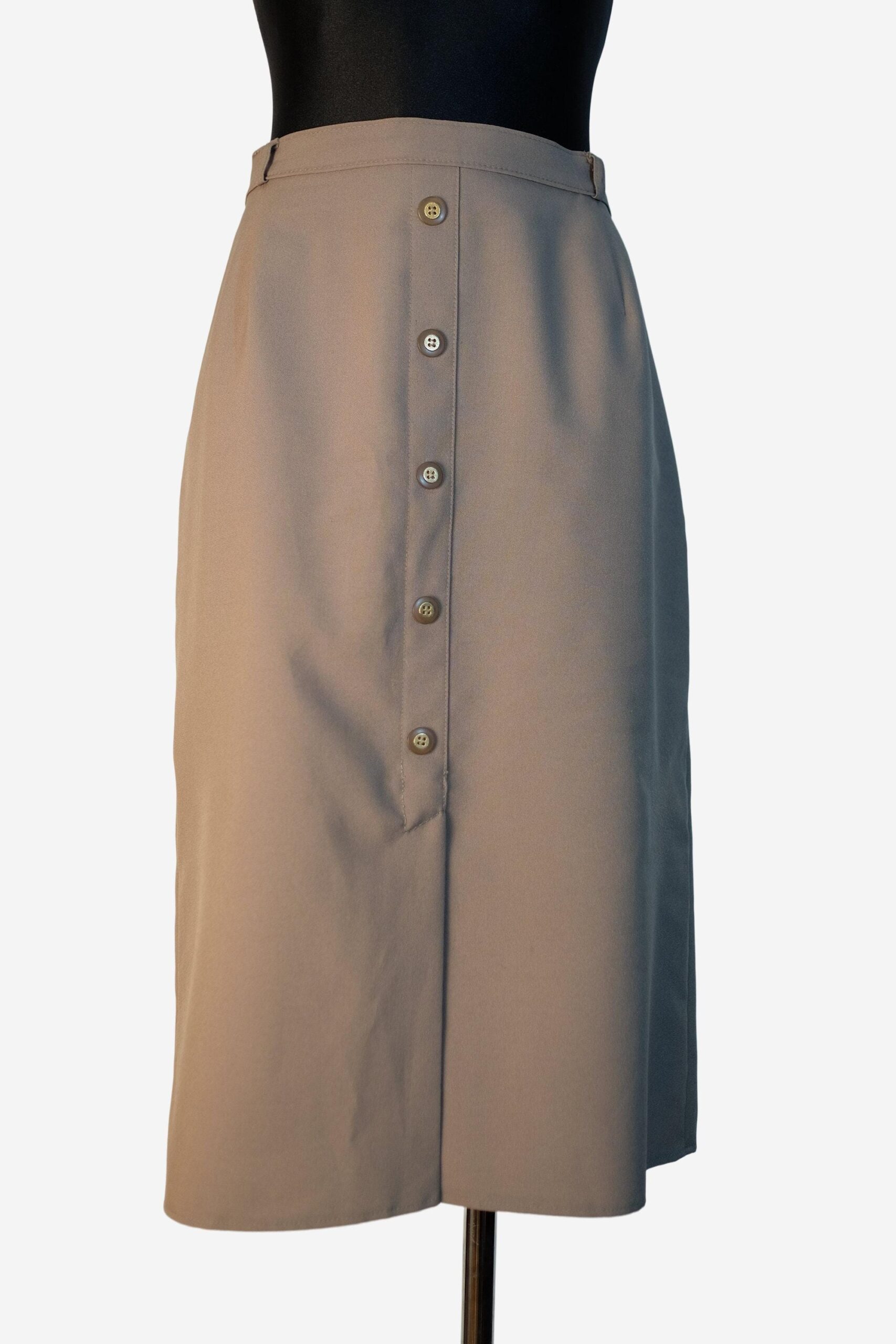 Vintage Gray High Waisted Butťton Up Pencil Skirt Size EU42 US12 L