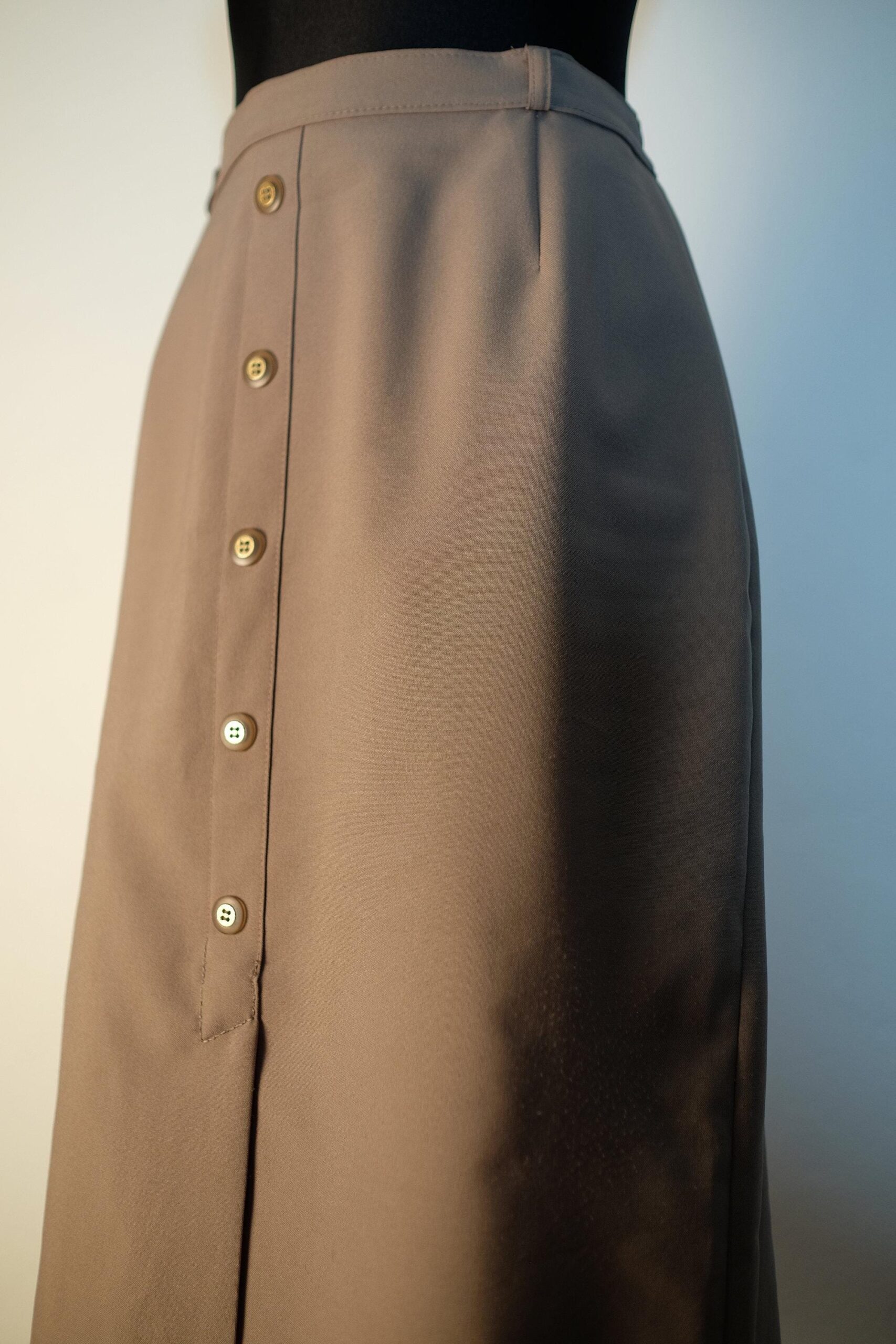 Vintage Gray High Waisted Butťton Up Pencil Skirt Size EU42 US12 L - Image 5