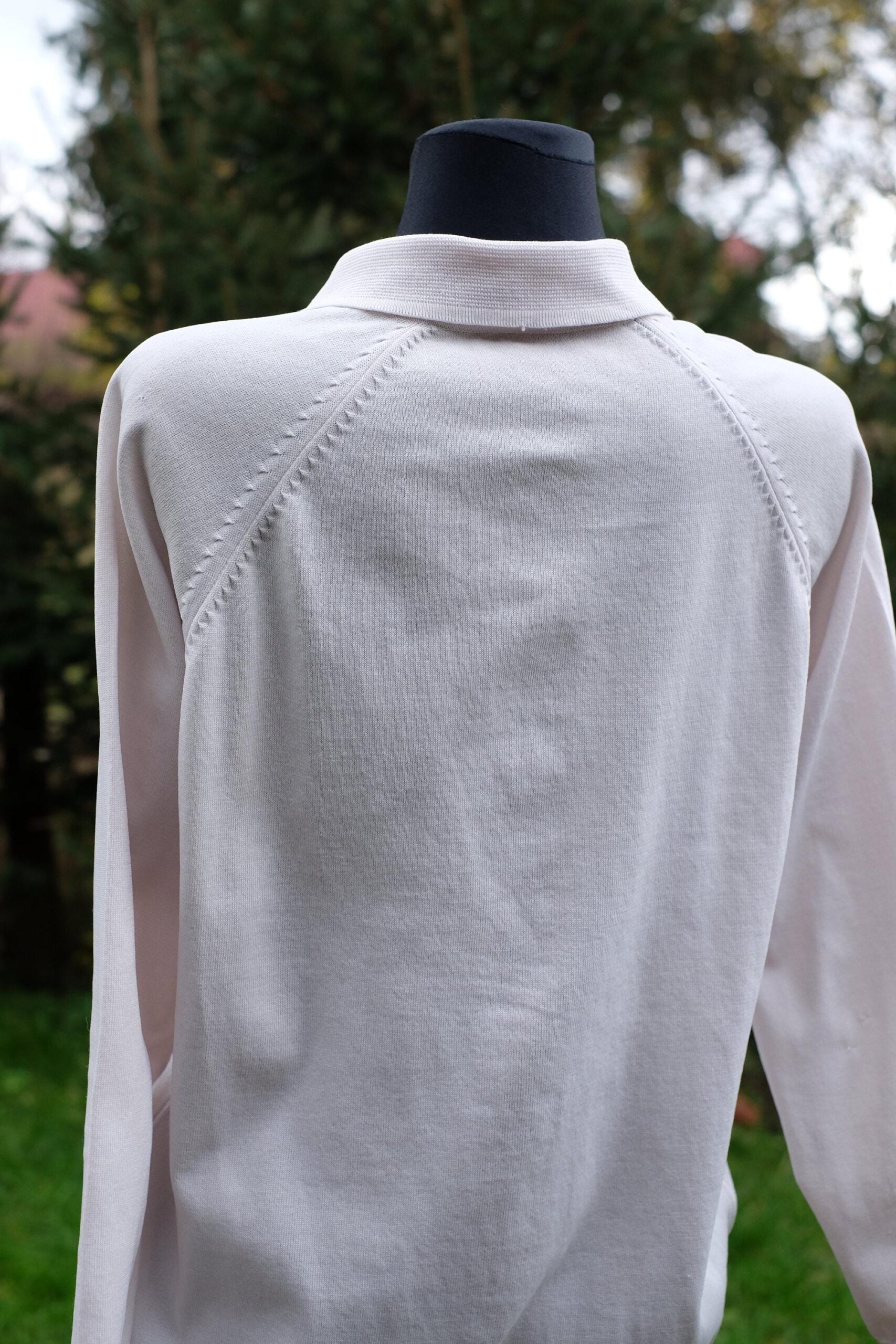 Vintage Light Gray Collared Sweater, Polo Shirt - Image 8