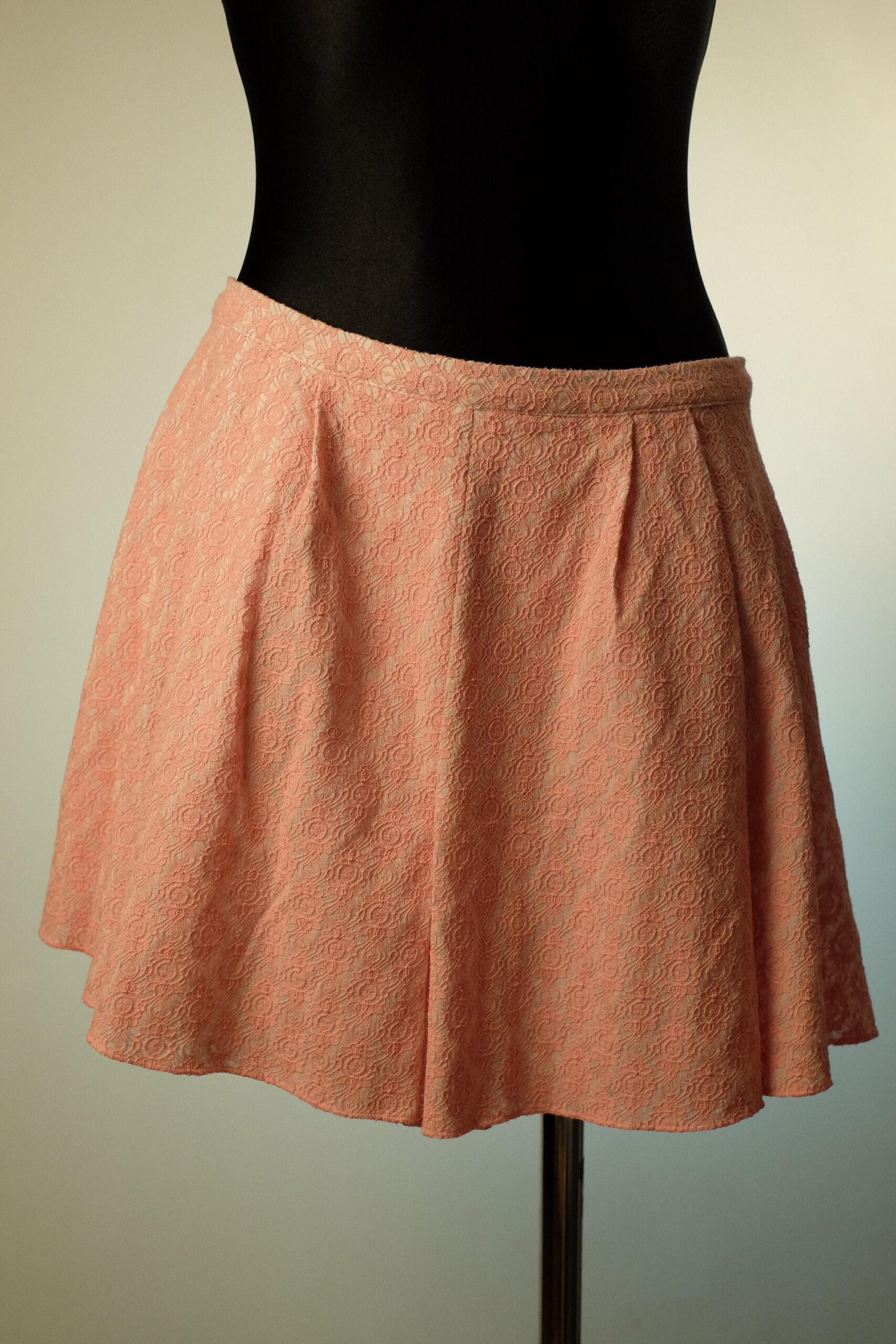 Vintage Y2K Salmon Pink Lace Barbie style Mini Skirt - Image 3
