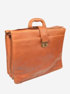Vintage Brown Leather Briefcase, Extra Spacious Caramel Brown Leather Office Satchel, Laptop Carrier