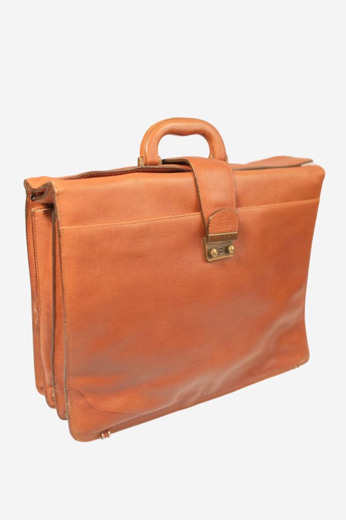 Vintage Brown Leather Briefcase, Extra Spacious Caramel Brown Leather Office Satchel, Laptop Carrier