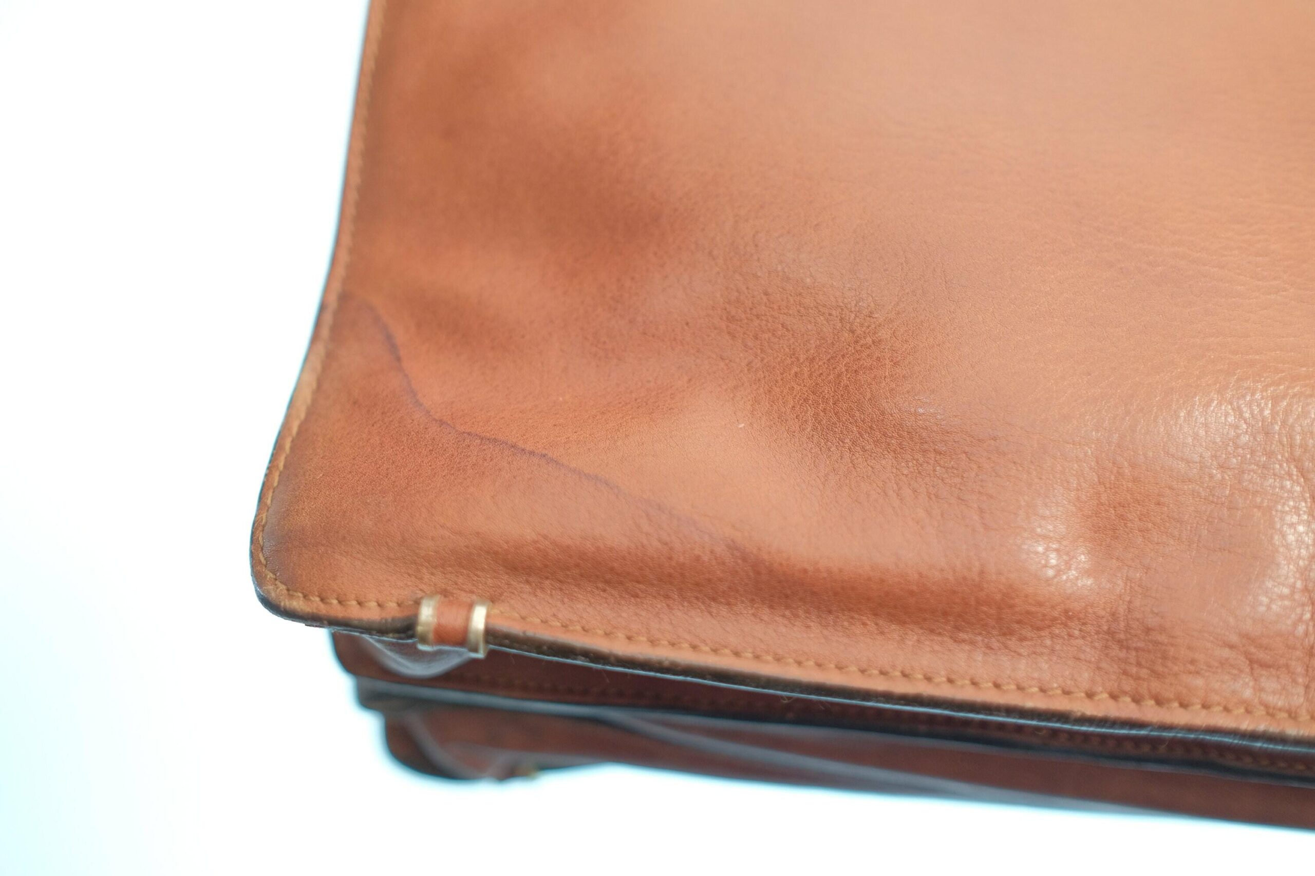 Vintage Brown Leather Briefcase, Extra Spacious Caramel Brown Leather Office Satchel, Laptop Carrier - Image 5
