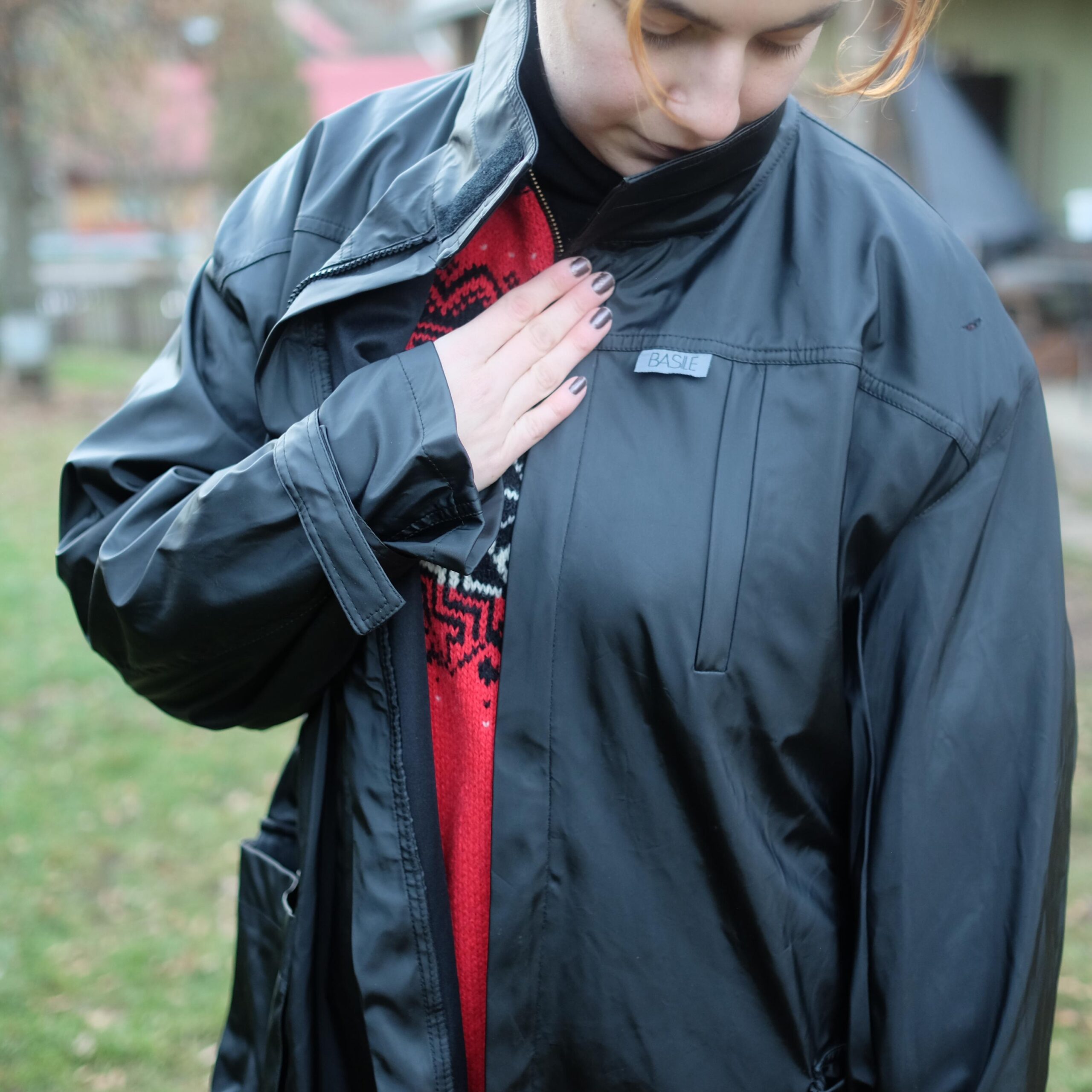 Vintage Black Waxed Jacket, NOS Deadstock but has a hole - Image 3