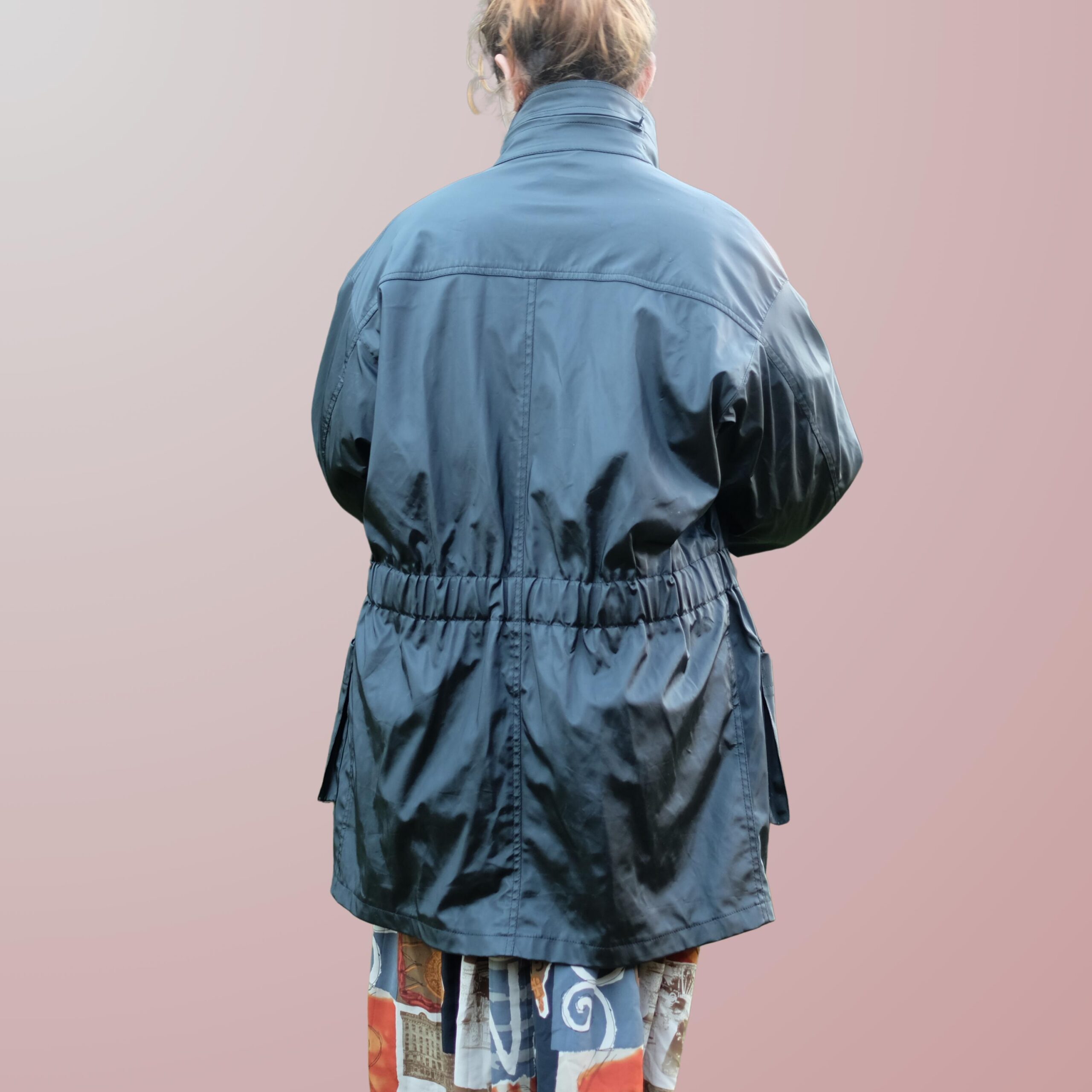 Vintage Black Waxed Jacket, NOS Deadstock but has a hole - Image 5