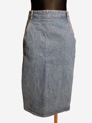 90s Vintage Pencil Denim Skirt with Pockets Size EU36/38