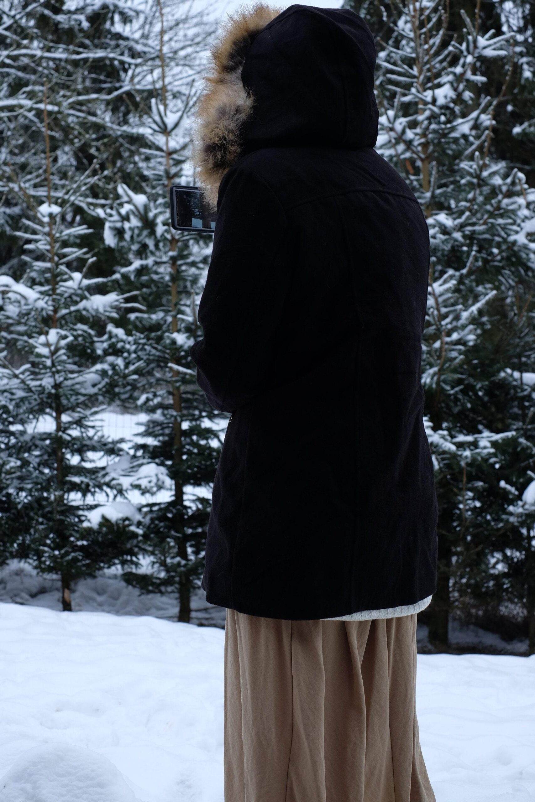 Black Vintage Y2K Hooded Overcoat - Image 6