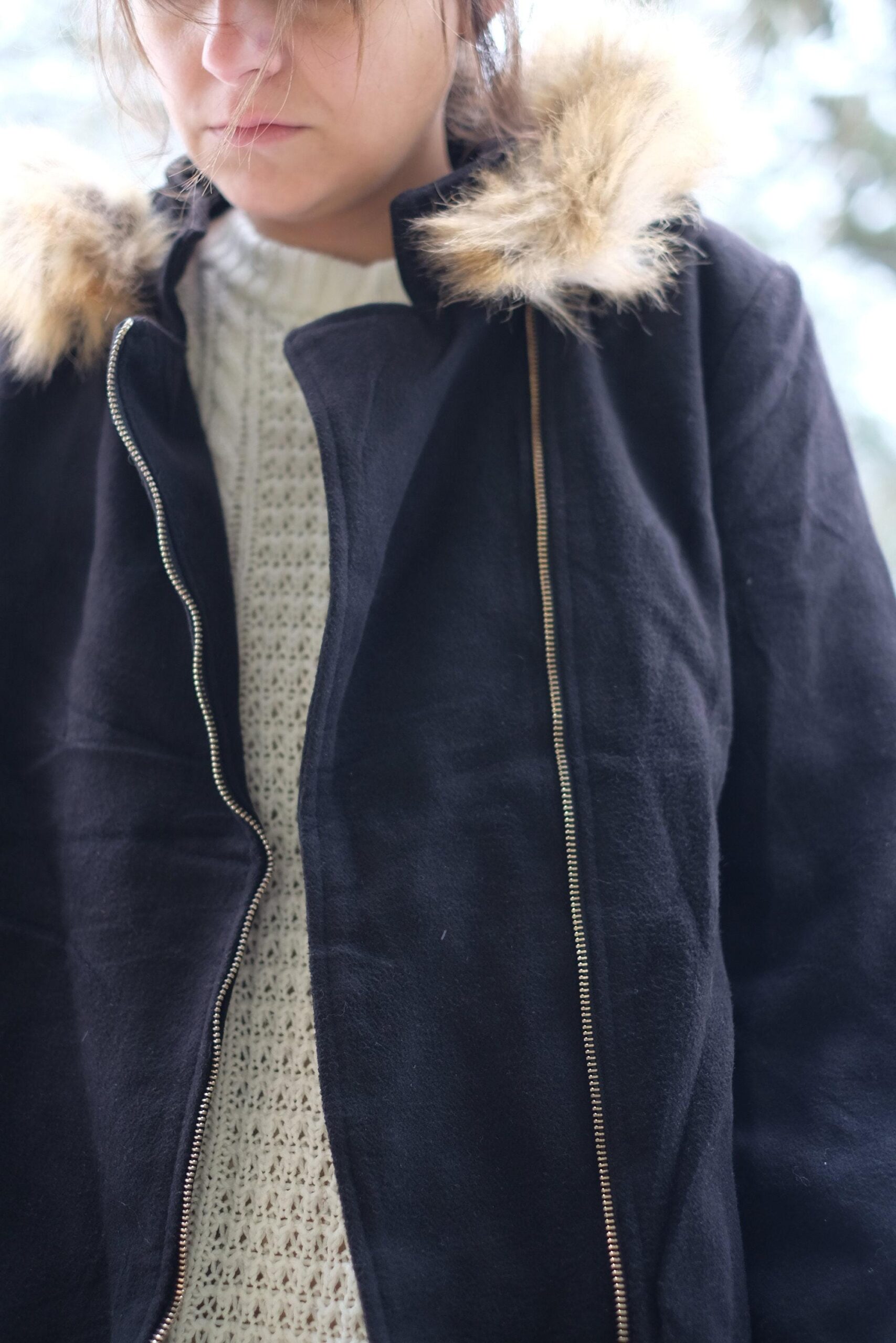 Black Vintage Y2K Hooded Overcoat - Image 8