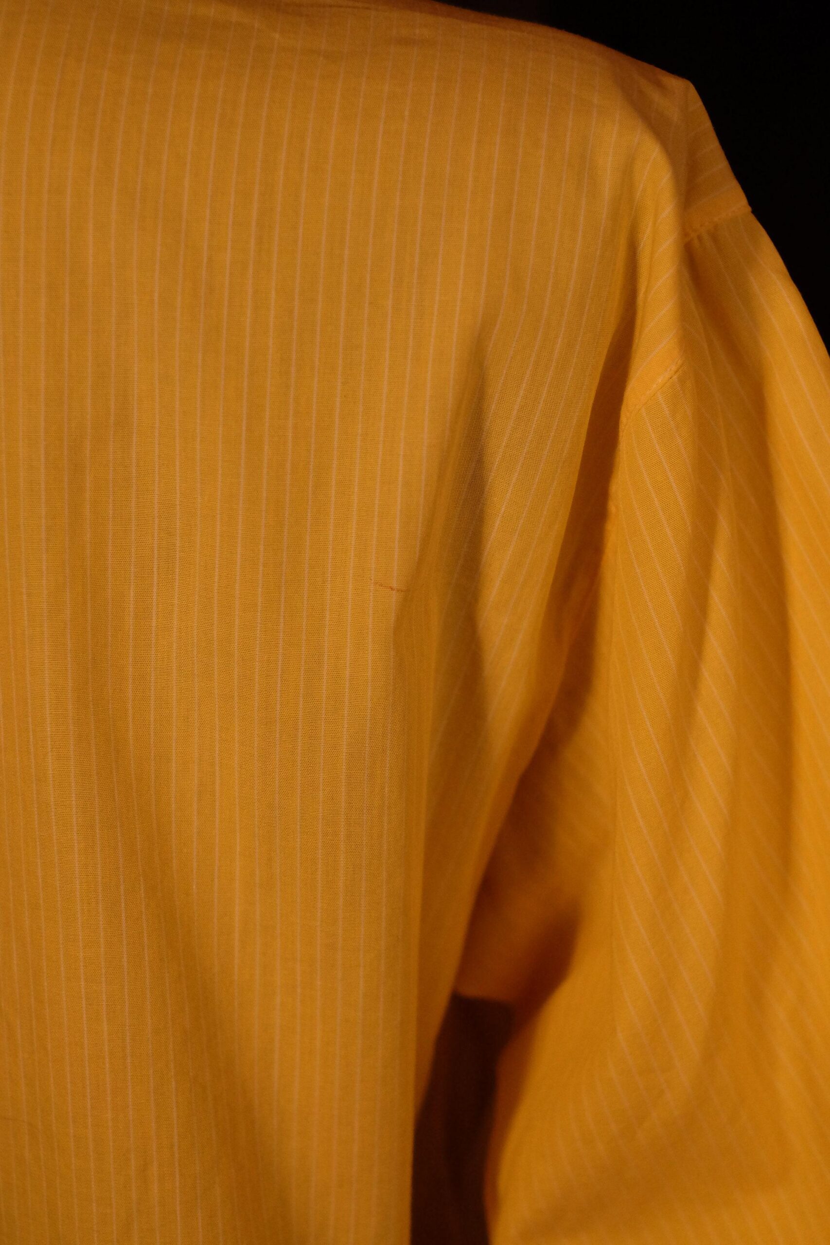 Vintage Yellow Shirt, with white collar and vertical stripes, Betty Barcley Blouse - Image 9