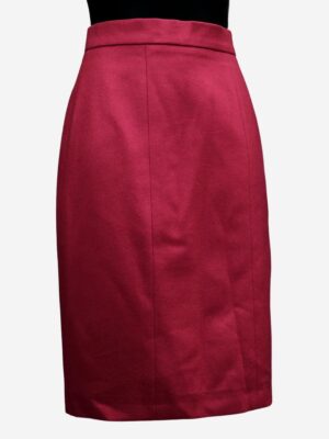Red Mini Fleece Pencil Skirt in Burgundy Colour