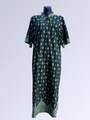 Vintage Green Indian Print Dress 3XL