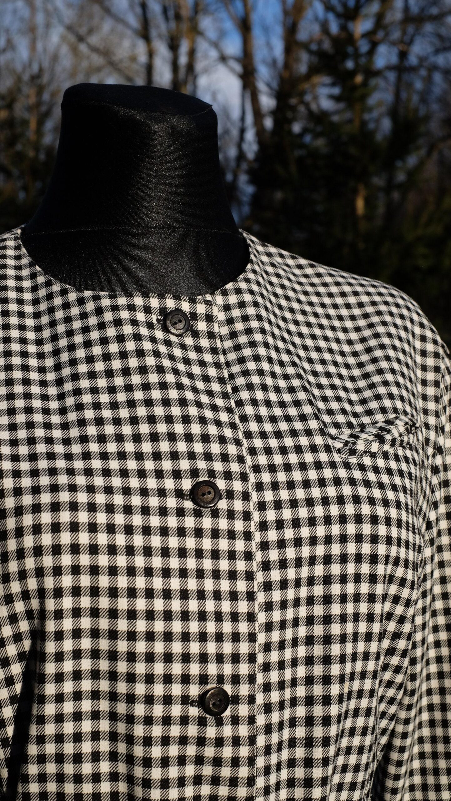 Vintage 80s Black and White Checkered Dress with Puff sleeves, The Nanny style dress, Gingham Dress - Image 7