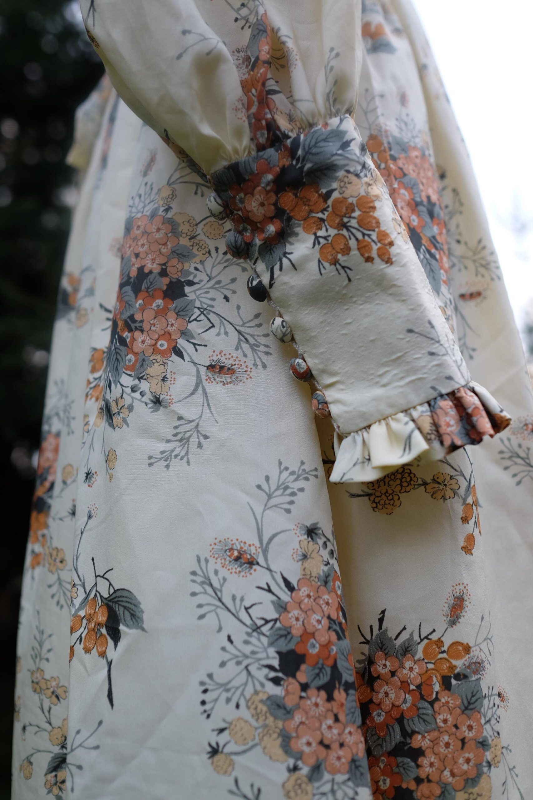 Vintage Prom Dress, 70s Victorian Style Floral Dress, Prairie Ruffled Maxi Dress XS/S - Image 8