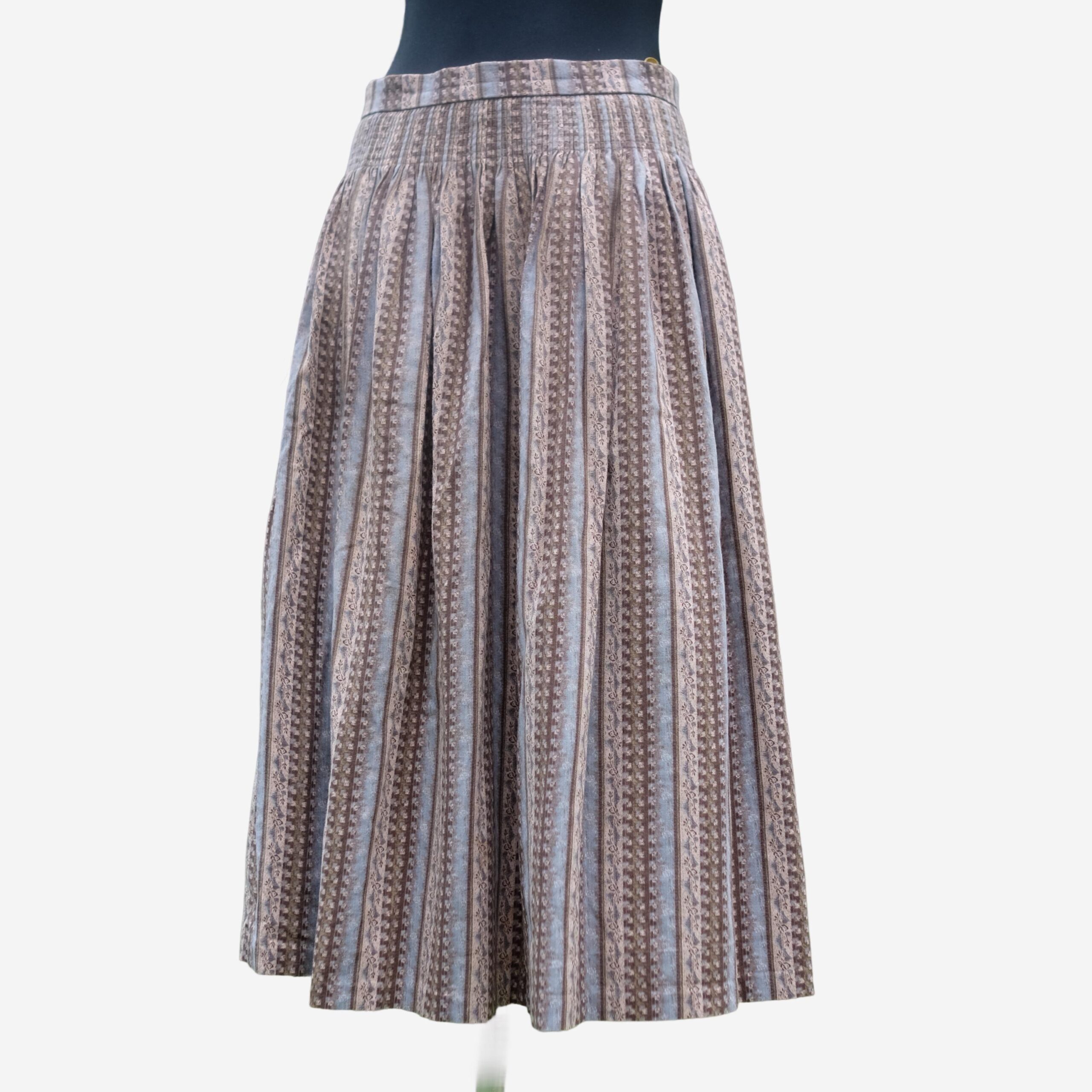 VIntage Gray Blue Pink Alpen Trachten Vintage Mid Skirt M - Image 10