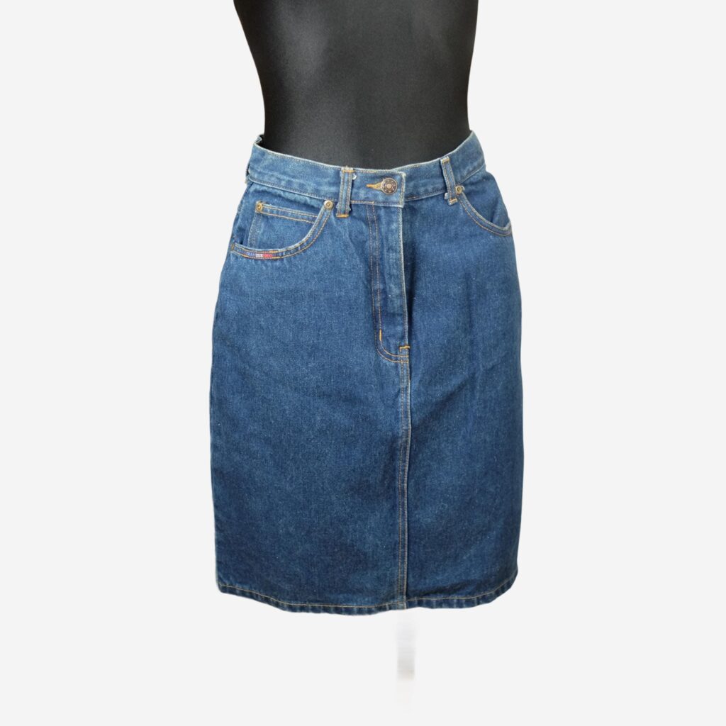 Blue 90s Vintage Jeans Mini Skirt S