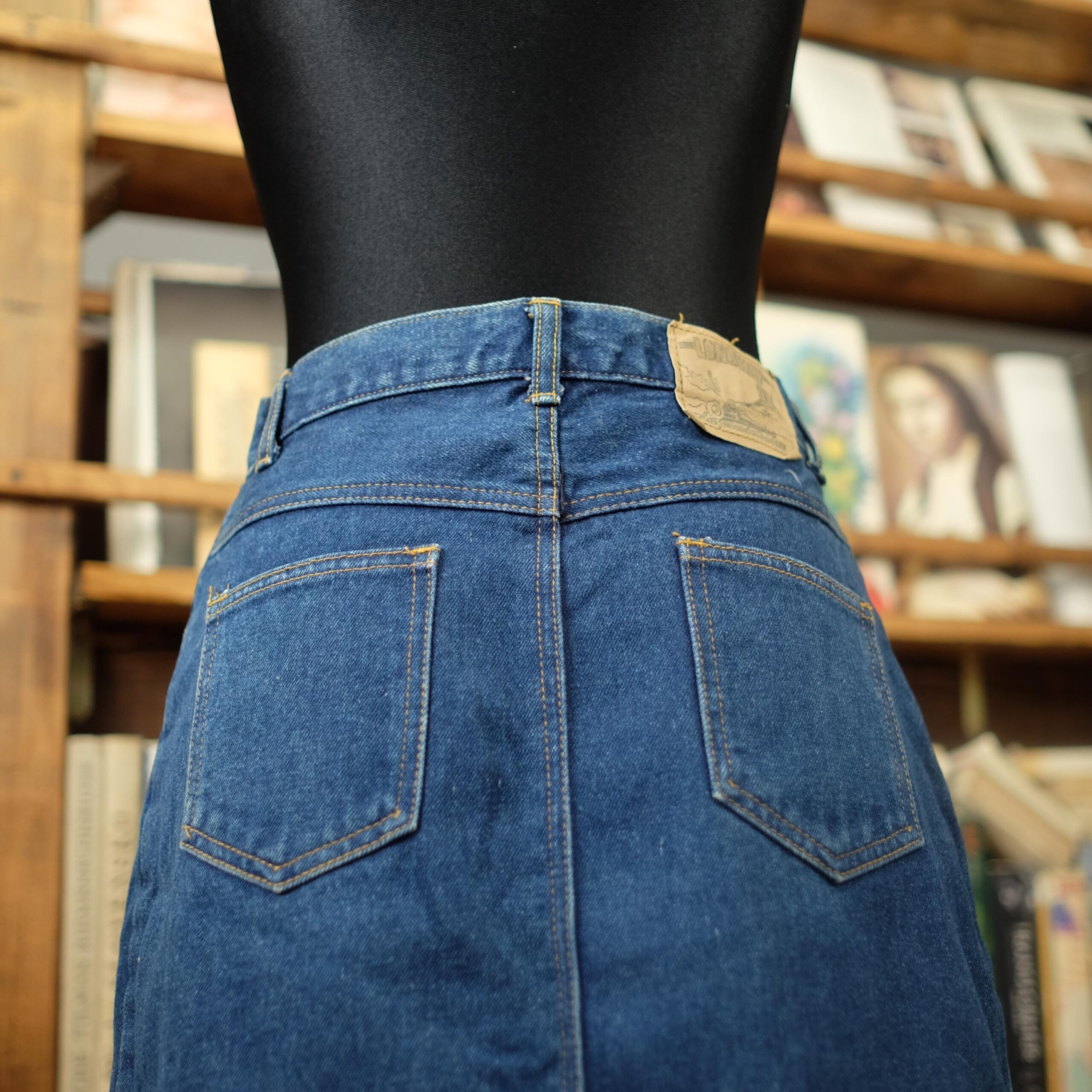 Blue 90s Vintage Jeans Mini Skirt S - Image 7