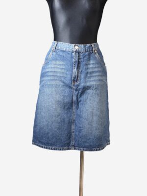 Vintage Blue Denim Mini Jeans Skirt Size 38