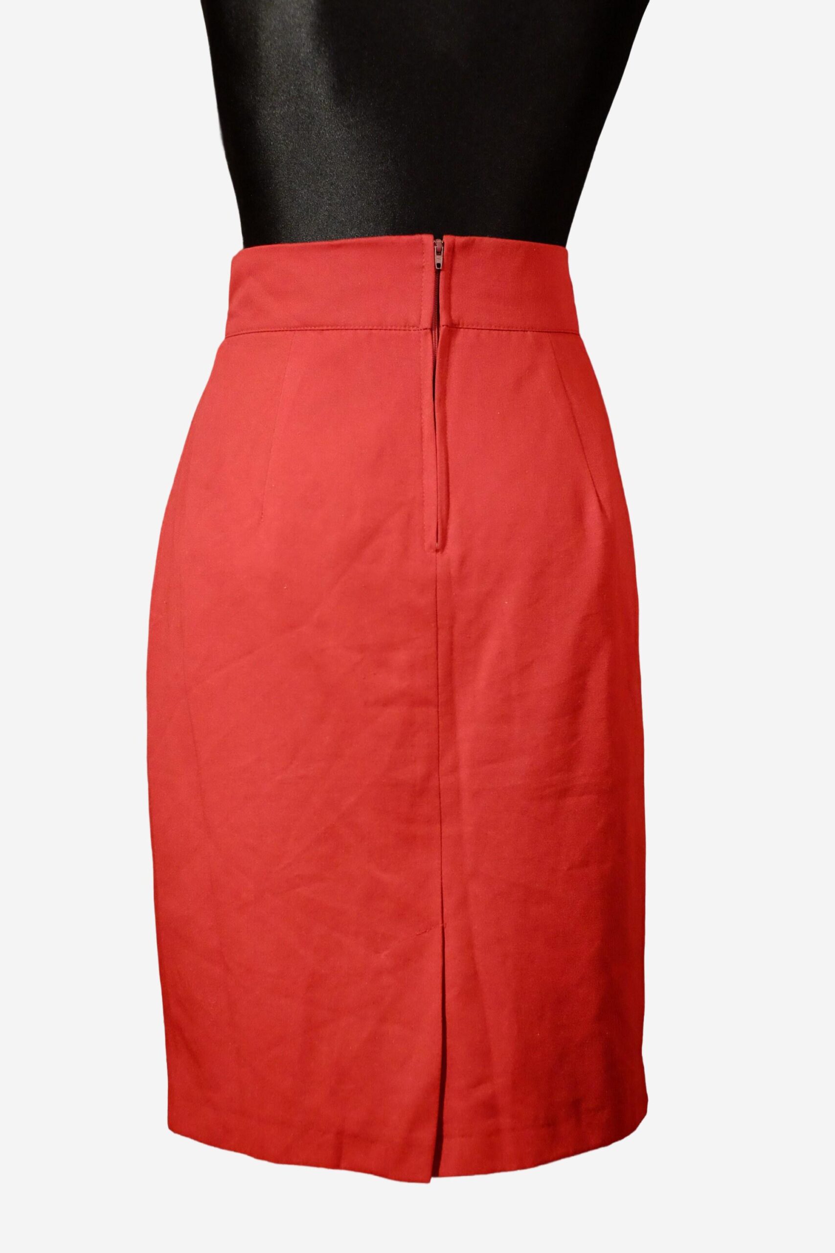 Vintage Red Pencil Claret Skirt | Office Skirt - Image 3