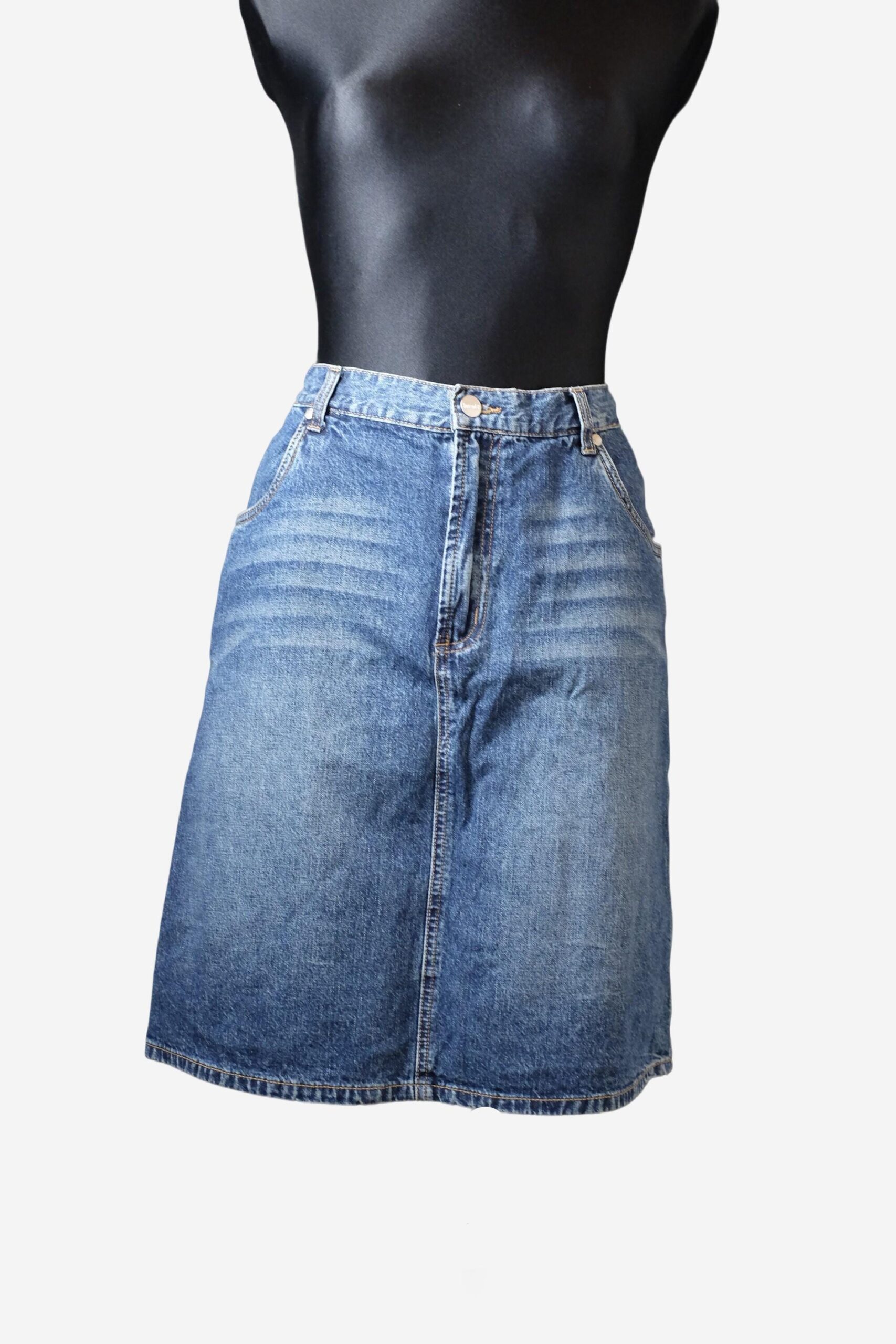 Vintage Blue Denim Mini Jeans Skirt Size 38 - Image 3