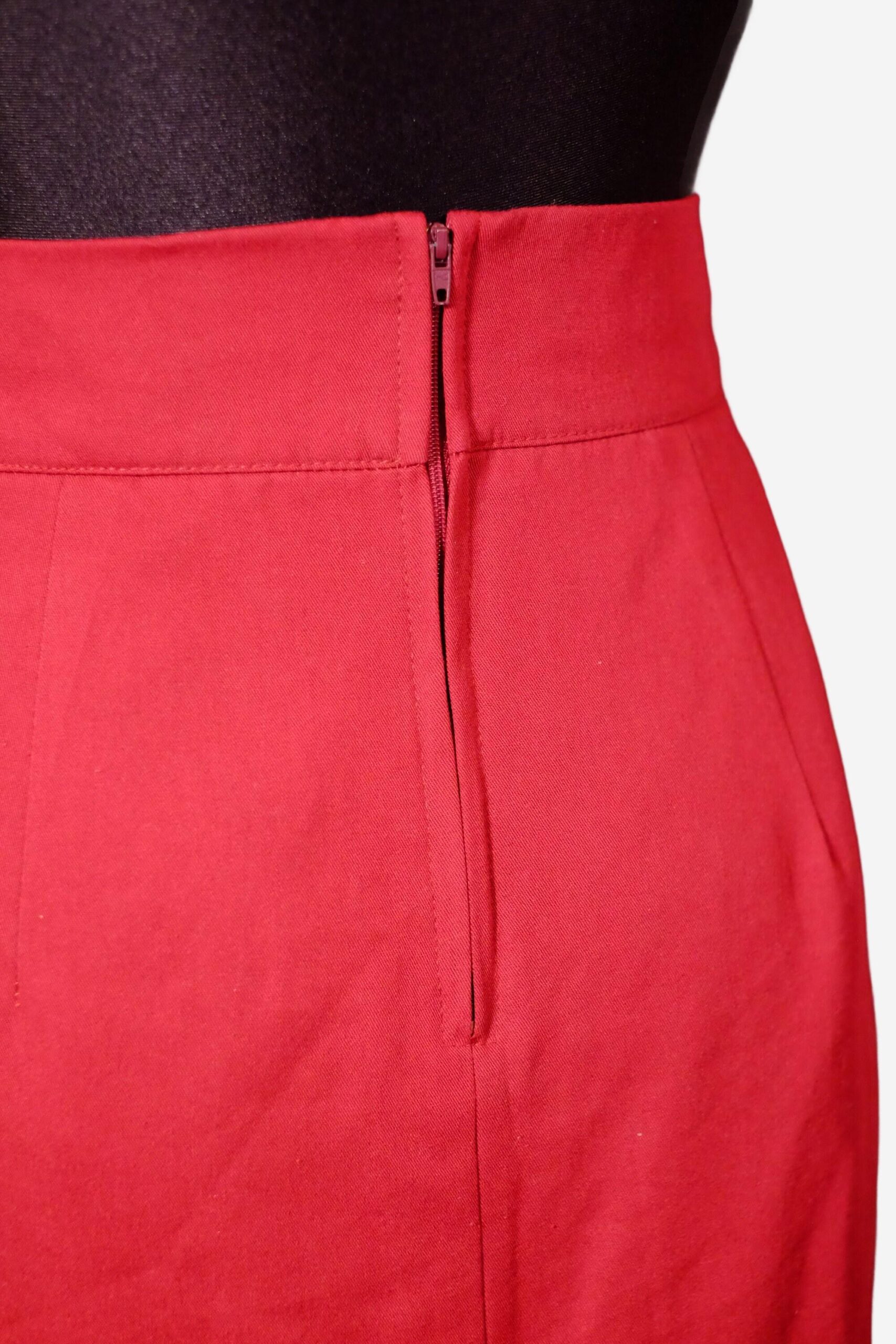 Vintage Red Pencil Claret Skirt | Office Skirt - Image 6