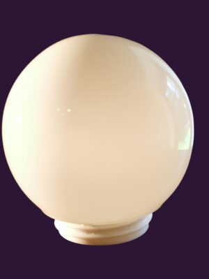 Vintage White Milk Glass Globe Lampshade: Round Replacement Shade (16cm)