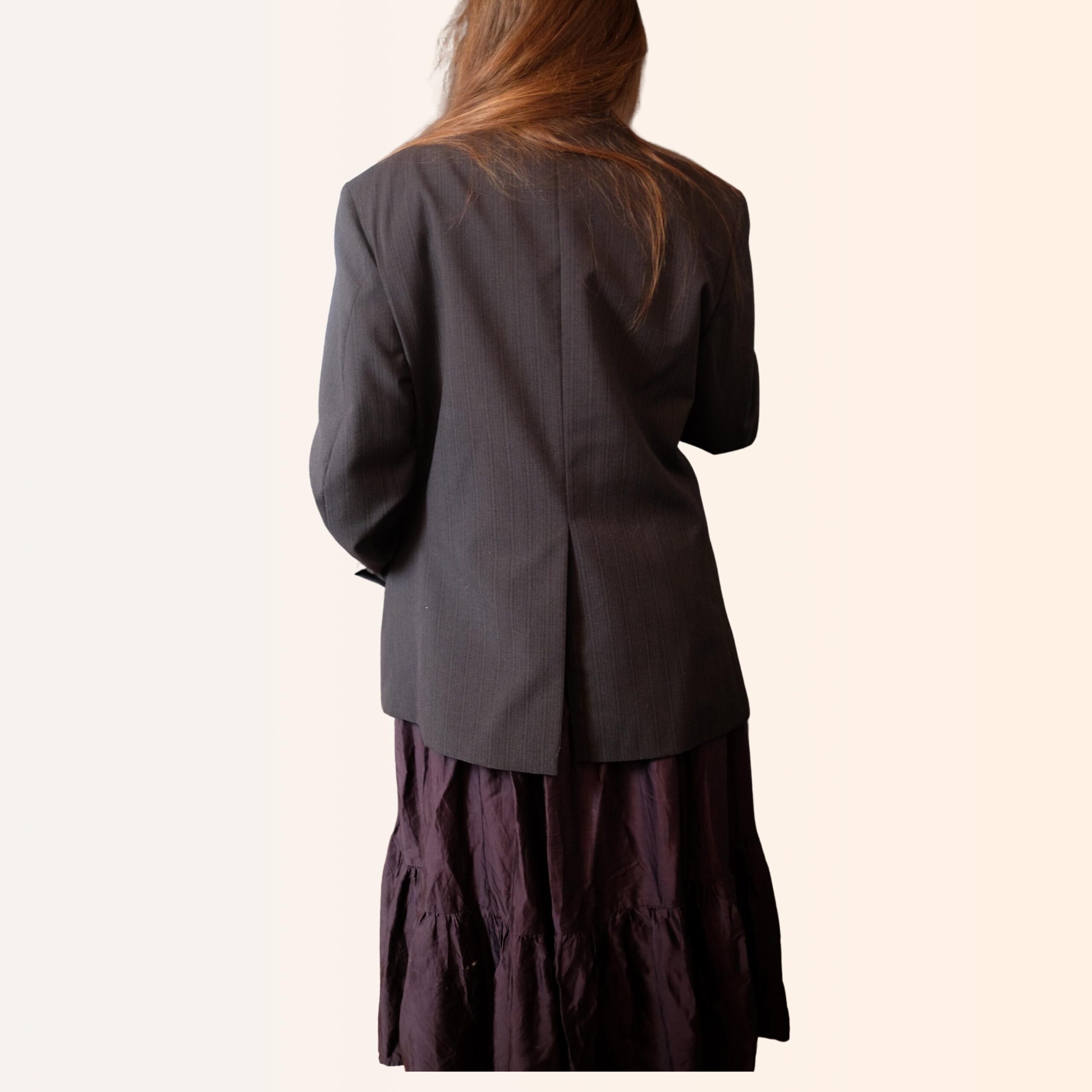 80s/90s Subtle Stripe Blazer | Unisex Dark Academia Aesthetic Coat - Image 7