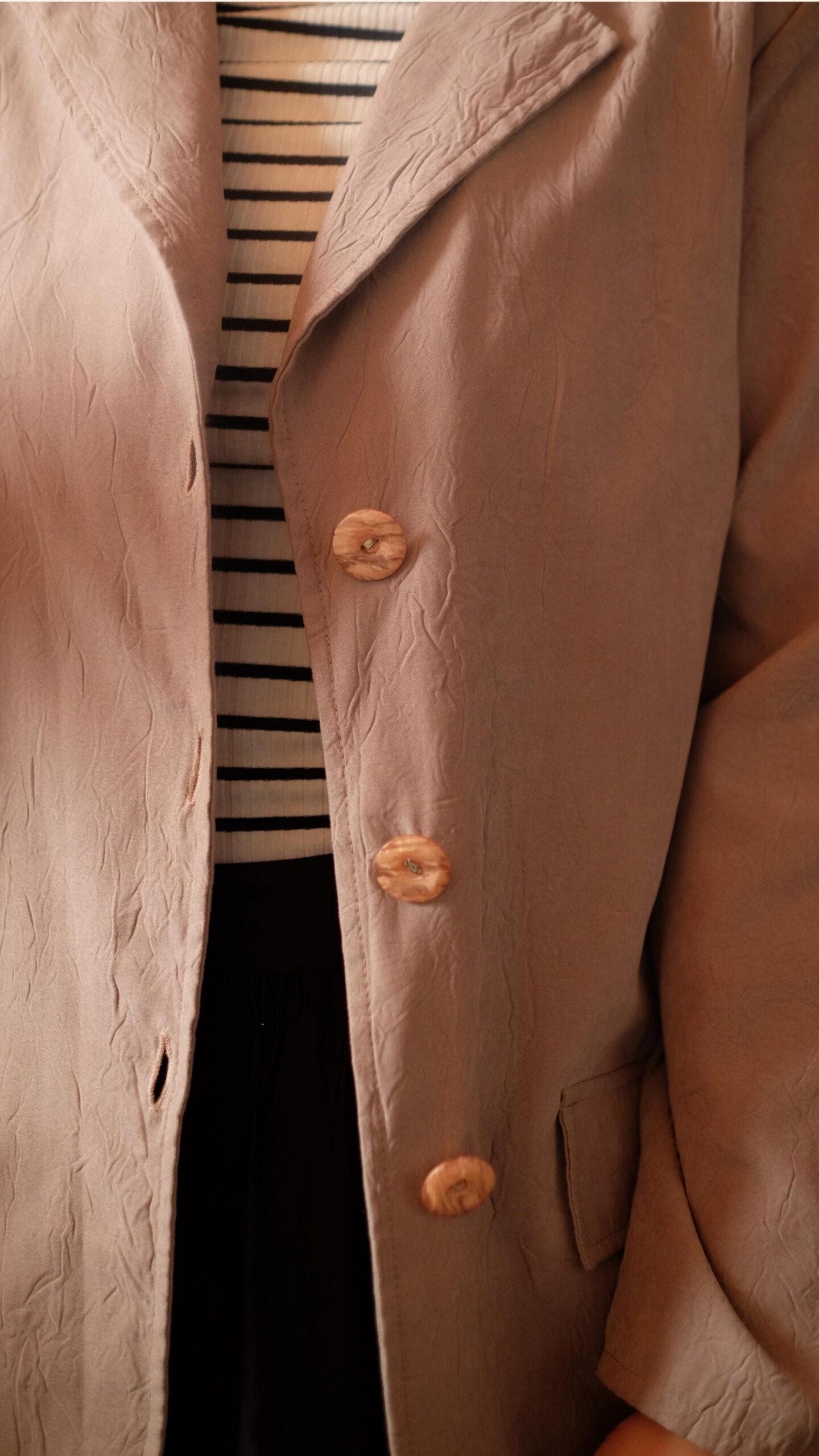 Oversized Dusty Rose Jacket | Retro Relaxed Fit Textured Single-Breasted Blazer - Image 6
