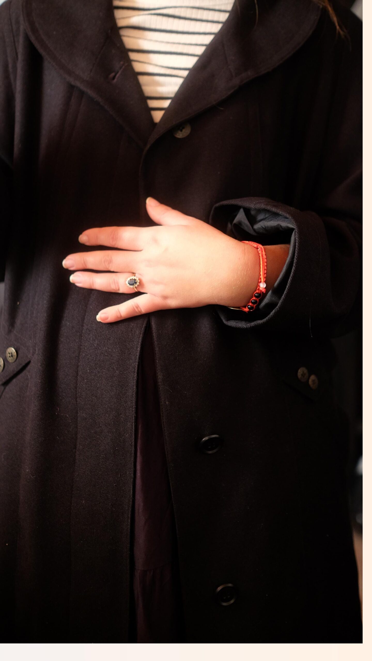 Vintage Tailored Black Coat - 80s Dark Academia Style - Image 8