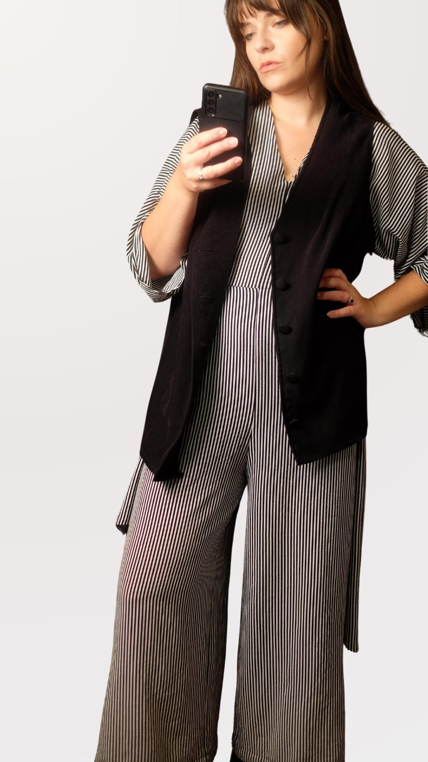 Vintage Black Tailored Vest | Classic 90s Single-Breasted Waistcoat, L - XL - Image 2
