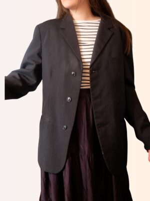 80s/90s Subtle Stripe Blazer | Unisex Dark Academia Aesthetic Coat