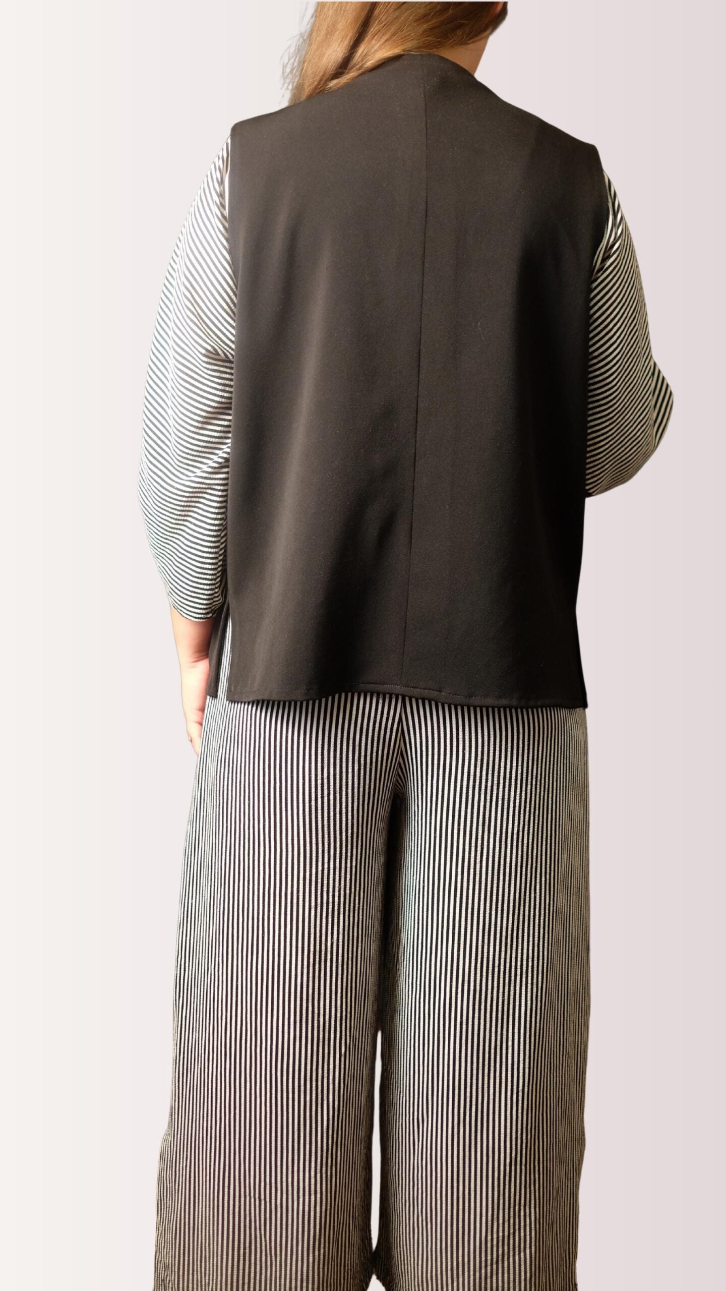 Vintage Black Tailored Vest | Classic 90s Single-Breasted Waistcoat L-XL - Image 5