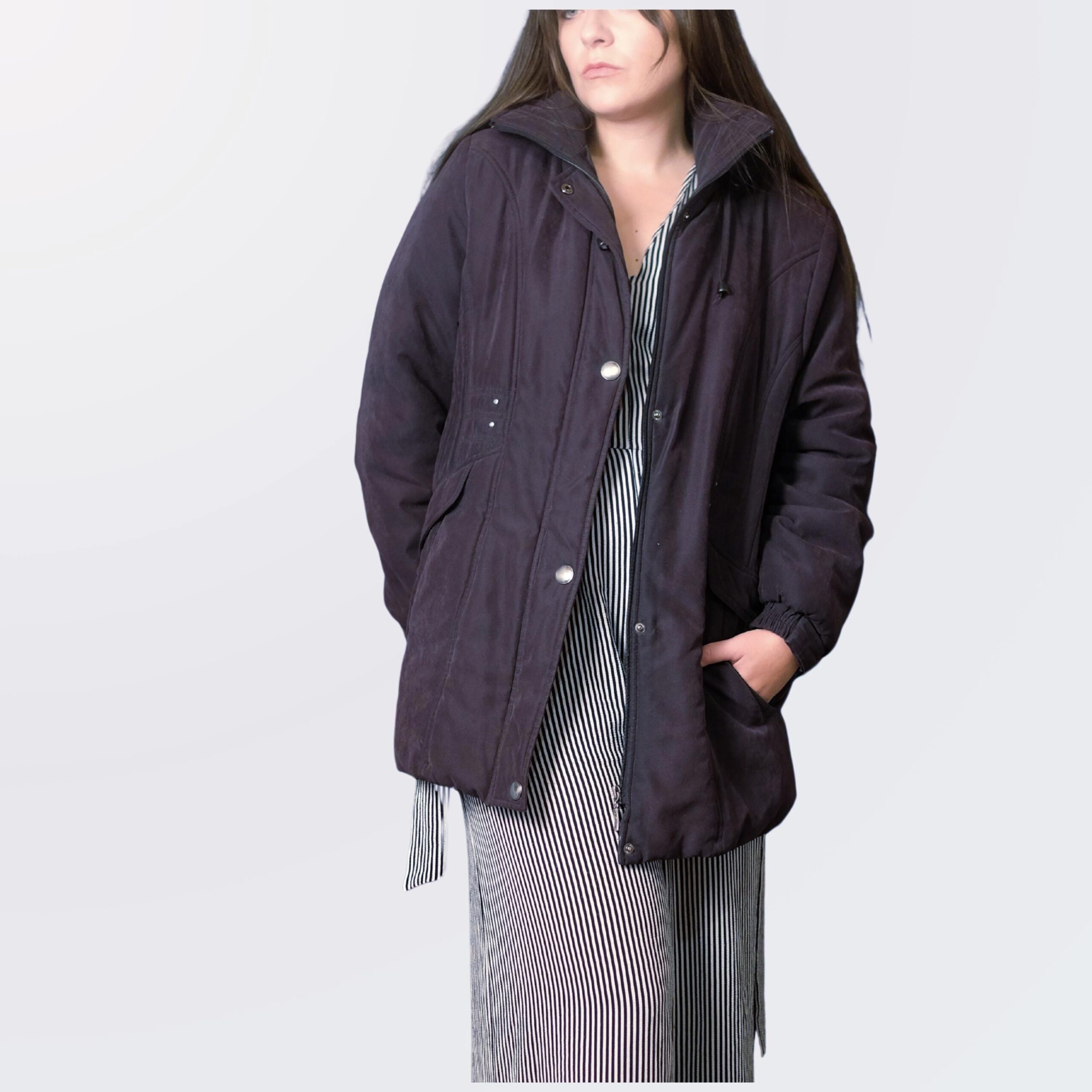Vintage Dark Gray Light Jacket | 90s Minimalist Windbreaker Style Coat