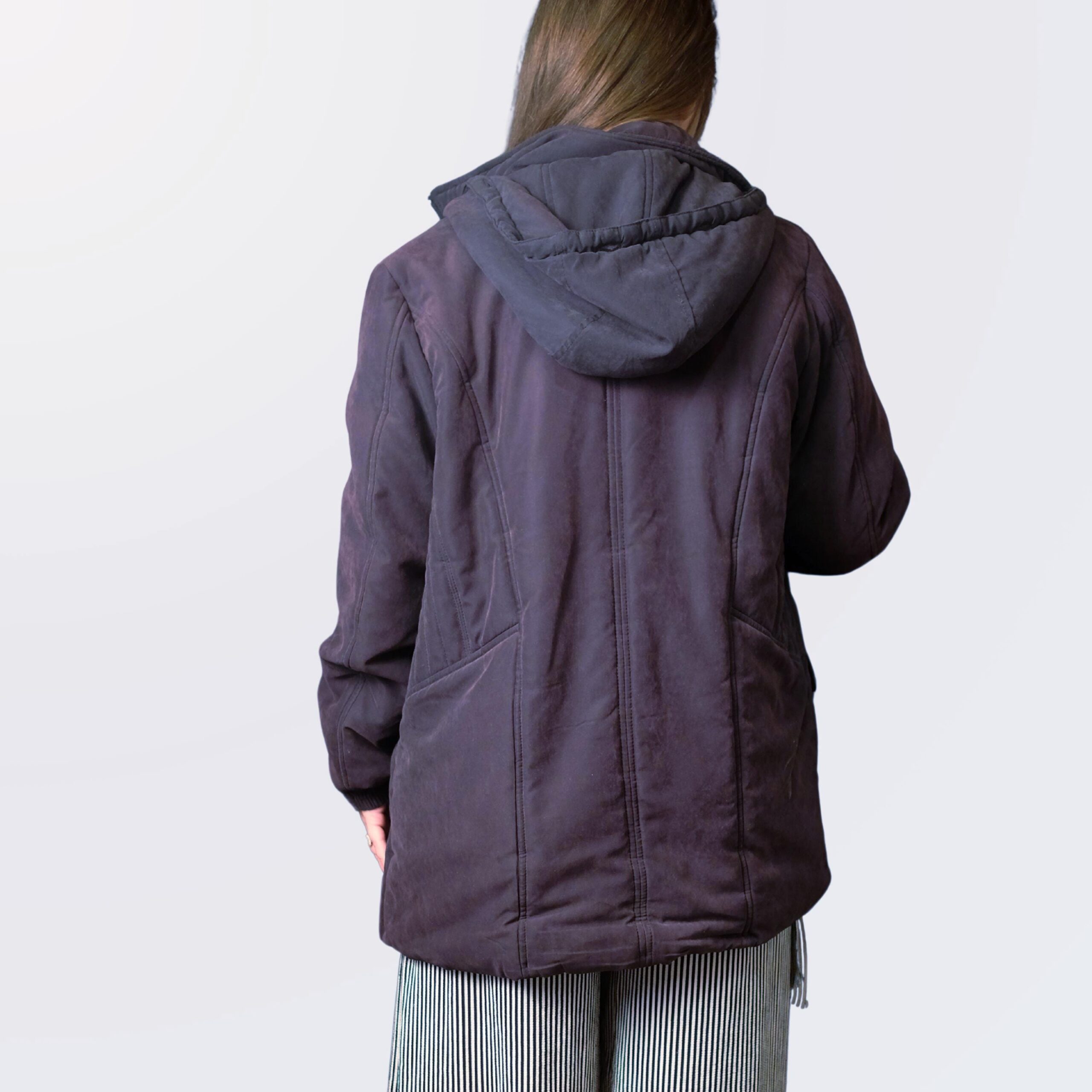 Vintage Dark Gray Light Jacket | 90s Minimalist Windbreaker Style Coat - Image 2