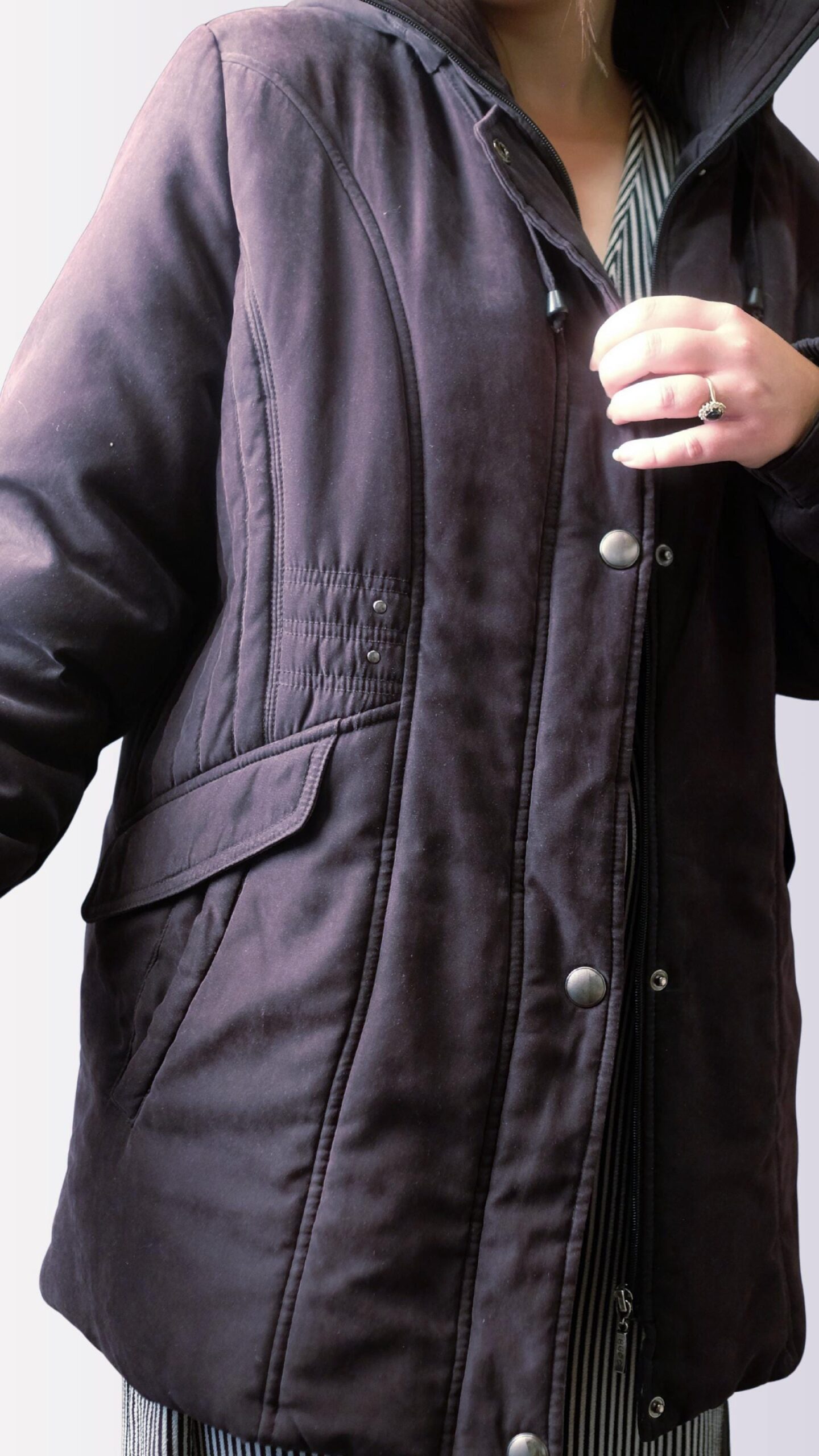 Vintage Dark Gray Light Jacket | 90s Minimalist Windbreaker Style Coat - Image 7