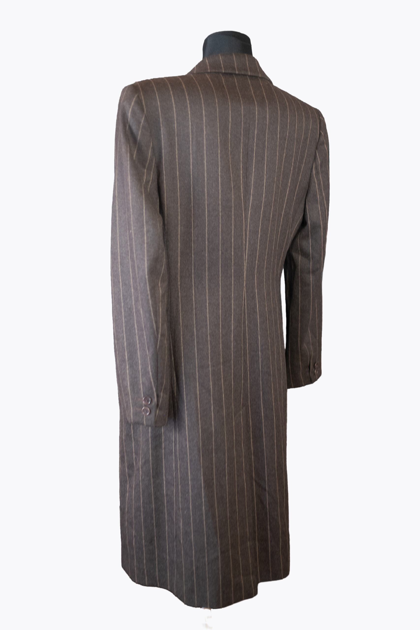1990s Dolce & Gabbana Yuppie Pinstripe Wool Long Blazer, size L - Image 12