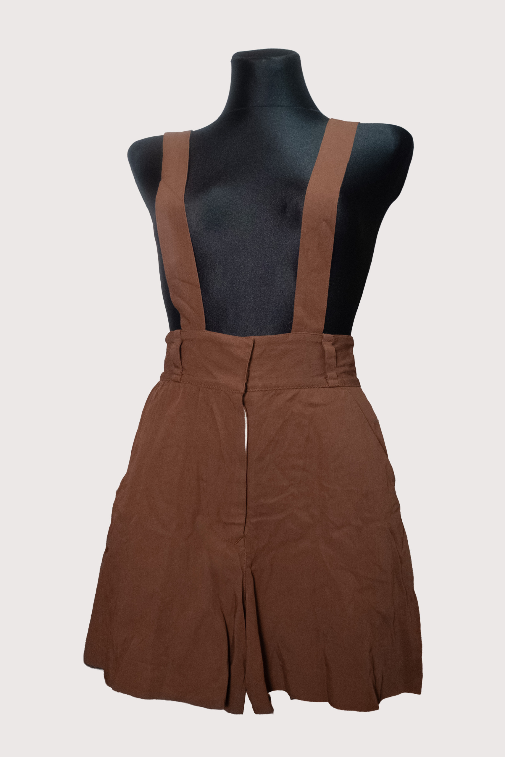 Vintage 1990s Jean Paul Gaultier Brown Linen High Waisted Suspender Shorts - Image 3