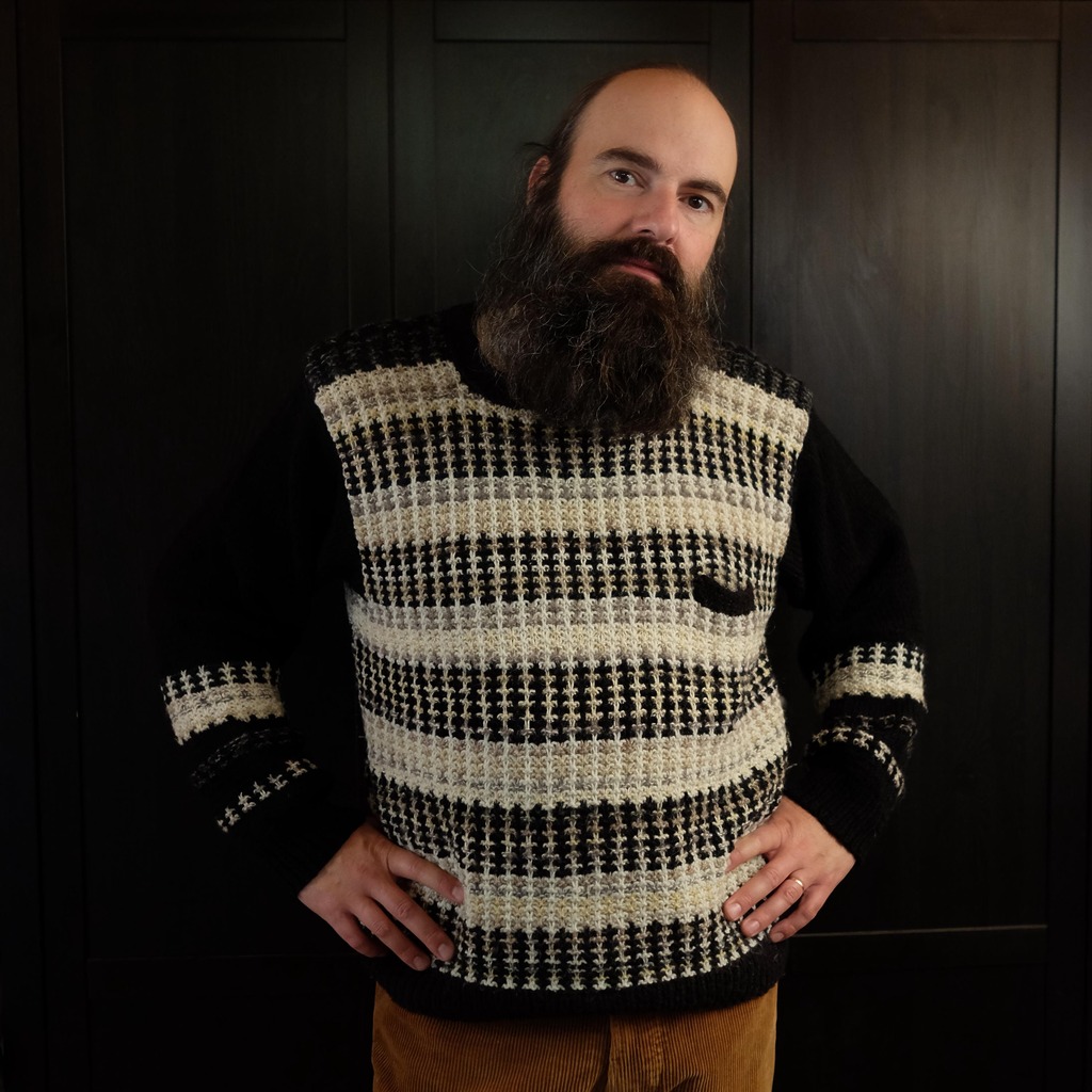 Vintage Striped Crewneck Monochrome Retro Oversized Sweater