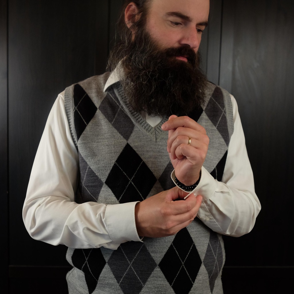 Vintage Old Money Grey Argyle sweater vest