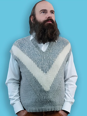 Vintage Old Money Grey and White Sweater Vest